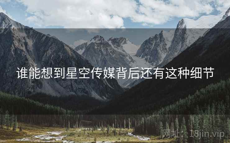 谁能想到星空传媒背后还有这种细节 谁能想到星空传媒背后还有这种细节
